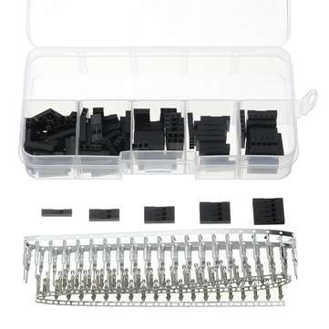 250pcs 2.54mm Dupont Connector 1/2/3/4/5 Pin Male Female Header Housing Crimp Connectors Terminal Ju