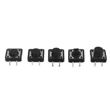 250Pcs 6 x 6mm 12 x 12mm 20 Value 4 Pins Tactile Push Button Switch Micro Momentary Tact Assortment
