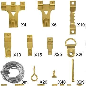 250pcs Picture Hooks for Hard Walls Picture Hanging Kit Heavy Duty Picture Hangers with Picture Wire
