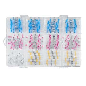 250PCS Solder Seal Wire Connectors Heat Shrink Solder Butt Connectors Terminals Connector Kit Automo