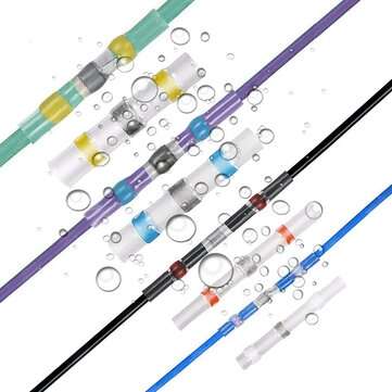 250PCS Solder Seal Wire Connectors Heat Shrink Solder Butt Connectors Terminals Connector Kit Automo