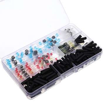 250pcs Waterproof Soldering Ring Heat Shrinkable Medium Nozzle Terminal Solder Connectors