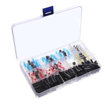 250pcs Waterproof Soldering Ring Heat Shrinkable Medium Nozzle Terminal Solder Connectors