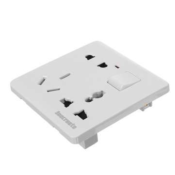 250V 16A 86mm Switch Socket Board 8 Hole Wall Socket Panel Switch Suitable for Indoor Buildings
