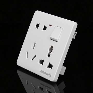 250V 16A 86mm Switch Socket Board 8 Hole Wall Socket Panel Switch Suitable for Indoor Buildings