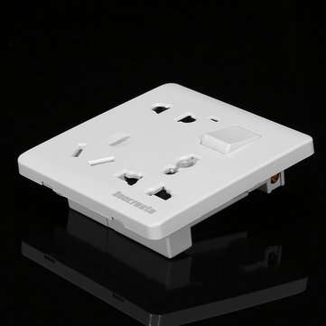 250V 16A 86mm Switch Socket Board 8 Hole Wall Socket Panel Switch Suitable for Indoor Buildings