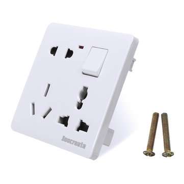 250V 16A 86mm Switch Socket Board 8 Hole Wall Socket Panel Switch Suitable for Indoor Buildings