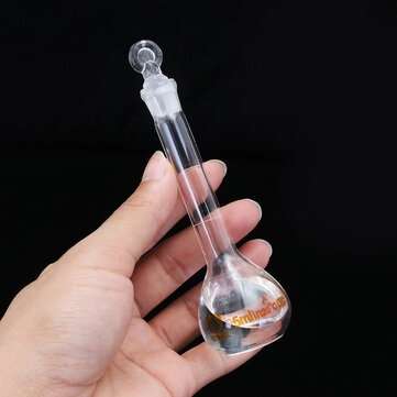 25ml Clear Glass Volumetric Flask with Stopper Lab Chemistry Glassware Round Bottom