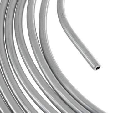 25ft Brake Pipe Copper Line 3/8`` OD Steel Zinc Silver Brake Line Fuel Tubing Kit