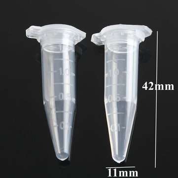 25pcs 1.5mL Disposable Graduated Clear Plastic Eppendorf Centrifuge Tube Vial