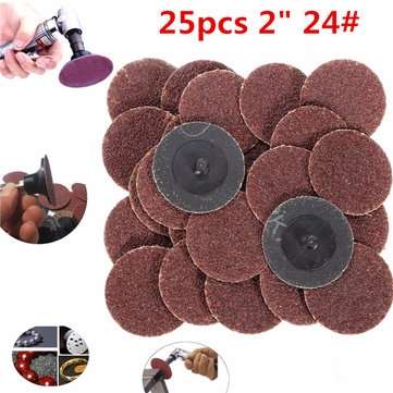 25pcs 24 Grit 2 Inch R-Type Abrasive Sanding Discs Roll Lock Sanding Pads