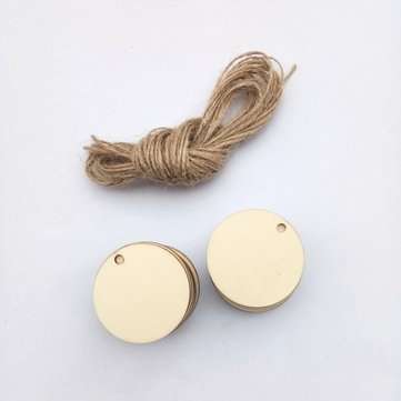 25Pcs Blank Circle Wood Chips Sheet Hanging Tags Ornament Laser Engraving DIY Art Wedding Decor