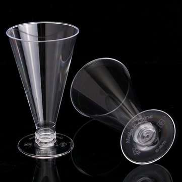 25Pcs Dessert Mousse Cake Cup Canape Dishes Clear Plastic Jelly Goblet Party