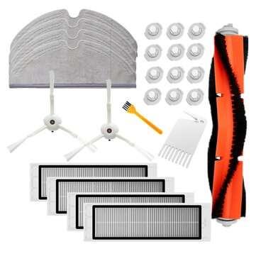 25PCS Main Side Brush HEPA Filters Comb Cleaning Tool Water Tank Filters Mop Cloth for Roborock Vacu