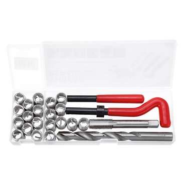 25pcs M12 Thread Repair Tool Kit for Restoring Damaged Threads Spanner Wrench Twist Drill Bit Kit