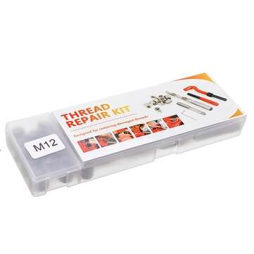 25pcs M12 Thread Repair Tool Kit for Restoring Damaged Threads Spanner Wrench Twist Drill Bit Kit