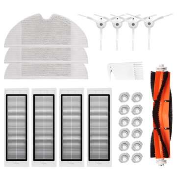 25Pcs Mop Cloths Wet Mopping Filter Side Brush Roll Brush Suitable for Xiaomi 1S Roborock Robot S50
