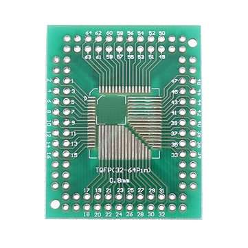 25pcs QFP TQFP LQFP FQFP 32 44 64 80 100 LQF SMD Turn To DIP Adapter PCB Board Converter Plate 0.5/0