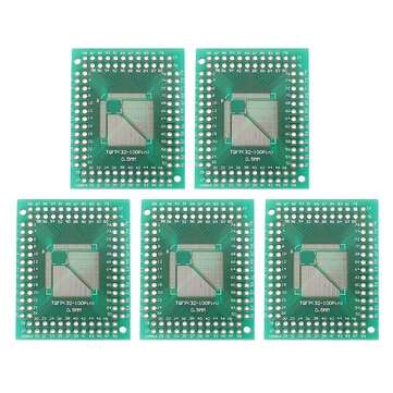 25pcs QFP TQFP LQFP FQFP 32 44 64 80 100 LQF SMD Turn To DIP Adapter PCB Board Converter Plate 0.5/0