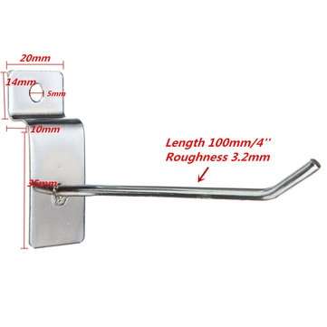 25pcs Slatwall Single Hook Pin Shop Display Fitting Prong Hanger 1003.2mm