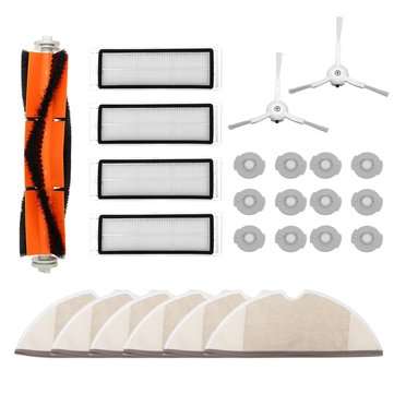 25pcs Replacement Set Filter Side Brush For Roborock MI S50 S51 S55 S5 Vacuum Cleaner Washable