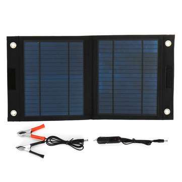25W 12V Foldable Monocrystalline Solar Panel Folding Power Charging Battery