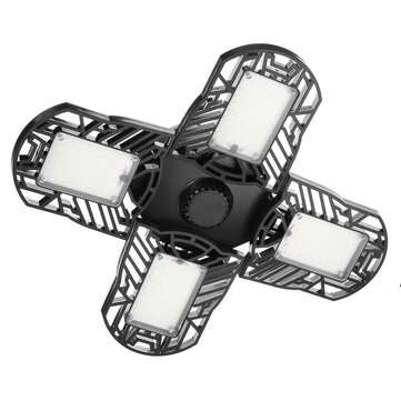25W 30W E27 Deformable LED Garage Light Bulb Foldable Fixture Ceiling Workshop White ... (WATT: 30W)