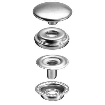 25Sets Stainless Steel Fastener Snap Press Stud Button Marine Set 100Pcs