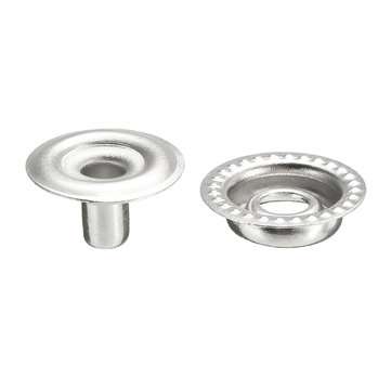 25Sets Stainless Steel Fastener Snap Press Stud Button Marine Set 100Pcs