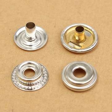 25Sets Stainless Steel Fastener Snap Press Stud Button Marine Set 100Pcs