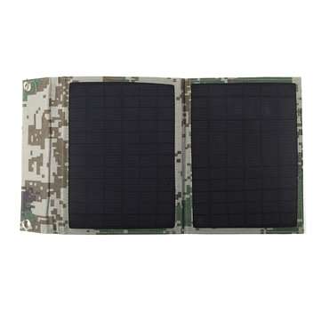 25W 5V Foldable Solar Panel Solar Power Bank Pack with Dual USB Port for Backpack Camping Hiking
