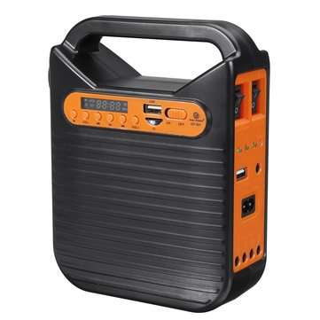 25W Solar Powered System Emergency DC System Light Kit Solar Generator FM Radio Audio USB Card Power