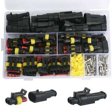 26 Sets 1/2/3/4Pin Way Plug Kit Superseal Waterproof Electrical Wire Connector