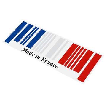 25x9cm PVC Car Made In France Bar Code Stickers Graphic Decal Decoration Universal (COLOR.: BLACK)