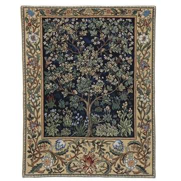 27``X35`` William Morris Tree of Life Fine Art Tapestry Wall Hanging Home Decorations (COLOR1: BLUE)
