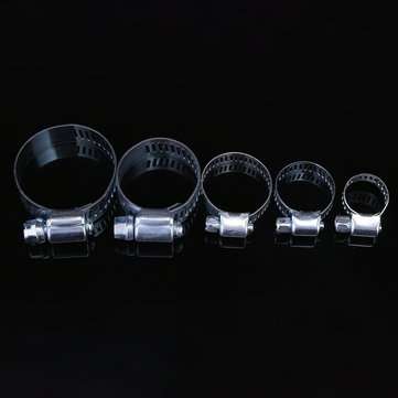 26pcs Stainless Steel Drive Hose Clamp Adjustable Fuel Pipe Worm Gear Clip
