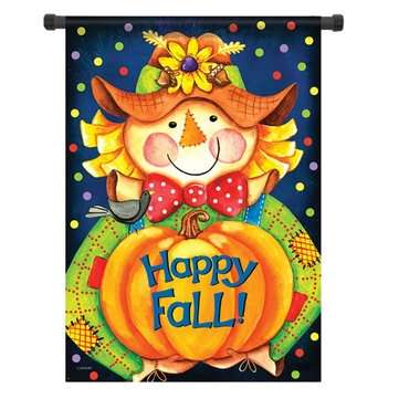 28"x40" Happy Smile Fall Scarecrow Welcome House Garden Flag Yard Banner Decorations