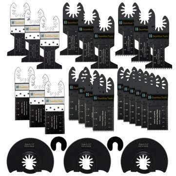 27Pcs Oscillating Saw Blade Multi Tool Quick Release Saw Blades Kit for Metal Wood Plastic Cutting O