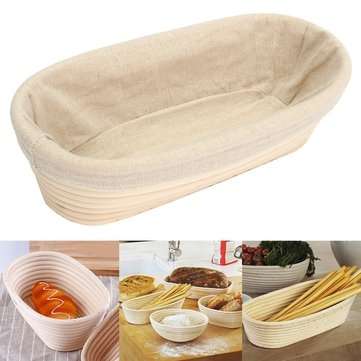 28cm Brotform Banneton Rattan Basket Oval Long Bread Dough Proofing Loaf Proving
