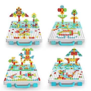 288pcs 3D Electric Drill Screwing Block Toys Assembly Tools Sets DIY 3D Blocks Model Sets Educationa