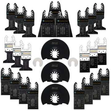 28Pcs Oscillating Multi Tool Saw Blade HCS Cutting Wood Blades Mixed Vibration Saw