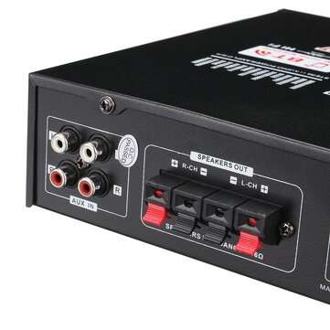 2CH bluetooth HIFI Stereo Power Amplifier Digital Audio Tuner Support FM Radio 2 Microphone USB SD H