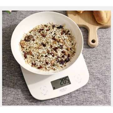 2g-5kg ABS Portable Electronic Kitchen Scale LCD Display Intelligent Touch Switch Baking Scale w/ De