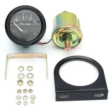 2Inch 52mm Car Dials Oil Pressure Gauge Kit 0-7kg/cm Yellow LED Light Universal