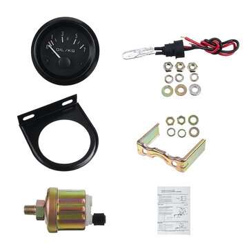 2Inch 52mm Car Dials Oil Pressure Gauge Kit 0-7kg/cm Yellow LED Light Universal