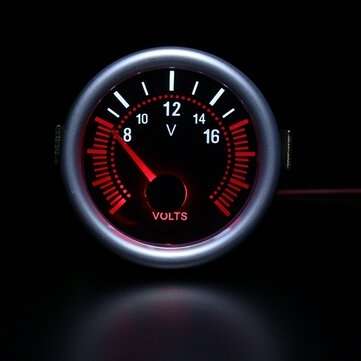 2Inch 52MM 12V White & Red LED Car Boat 8-16 Voltmeter Volt Voltage Gauge Meter