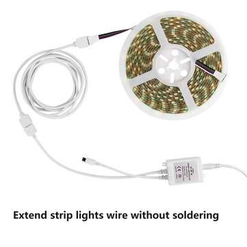 2M 5Pin RGBW Extension Cable Cord Wire + 4PCS Needle Connectors for 5050 3528 RGB RGBW LED Strip lig