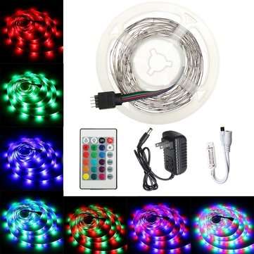 2M 3M 5M 10M DC12V RGB SMD2835 LED Strip Light + 24Keys IR Remote Control US Power P... (LENGTH: 3M)