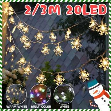 2M 3M LED Snowflake Fairy String Light Indoor Home Party Chr... (LENGTH: 3M | LIGHT COLOR: COLORFUL)