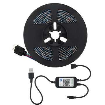 2M 60 LED bluetooth String Light 5V USB Tape Dimmable Strip Lamps RGB IR Remote Christmas Decoration